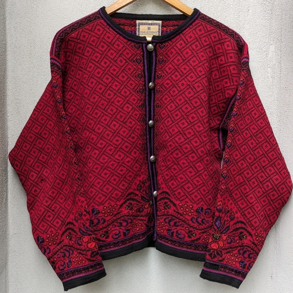 DALE OF NORWAY Floral Cardi-Sweater-L - Picture 6 of 9